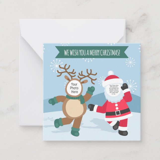 Tarjeta de Navidad personalizada linda (Anverso)