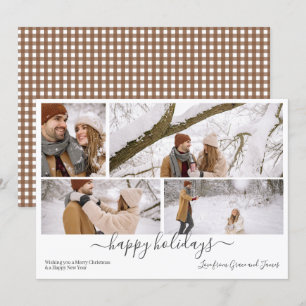 Tarjeta de navidad personalizada para 4 fotos con