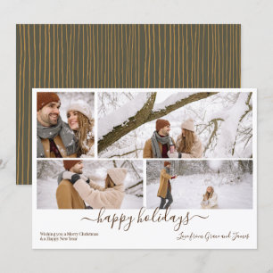 Tarjeta de navidad personalizada para 4 fotos con