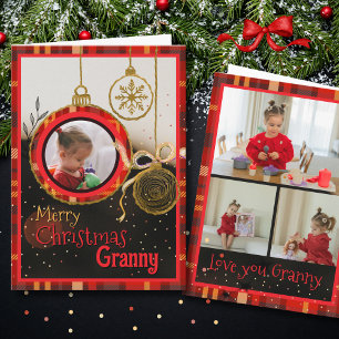 Tarjeta de Navidad personalizada para abuela con f