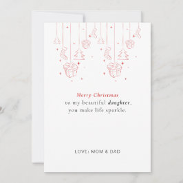 Tarjeta de Navidad personalizada para hija