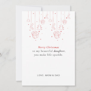 Tarjeta de Navidad personalizada para hija