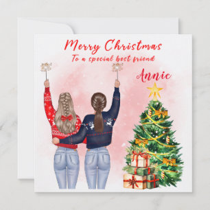 Tarjeta de Navidad personalizada para la mejor ami