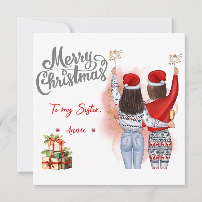 Tarjeta de Navidad personalizada para Mejor Amiga (Anverso)