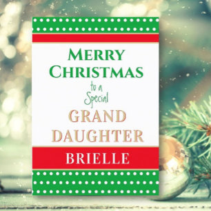 Tarjeta de Navidad personalizada para nieta