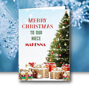Tarjeta de Navidad personalizada para sobrina
