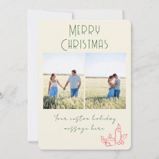 Tarjeta de Navidad personalizada simple con varias