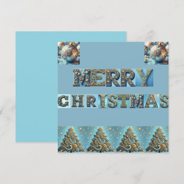 tarjeta de navidad plana (Anverso / Reverso)