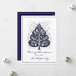 Tarjeta de Navidad plana - Árbol de Navidad escand