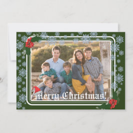 Tarjeta de Navidad plana con foto navideña