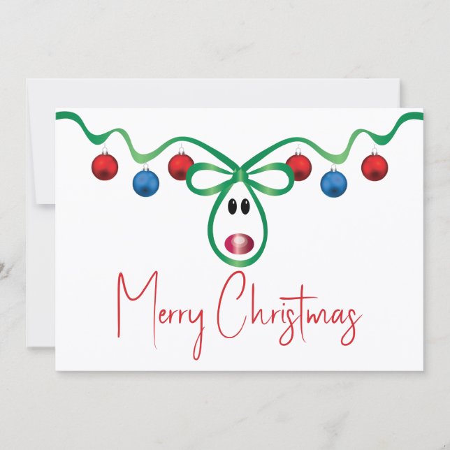 Tarjeta de Navidad plana con texto personalizado (Anverso)