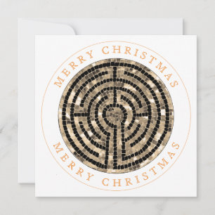 Tarjeta de Navidad plana cuadrada LABYRINTH V