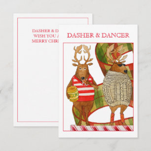 Tarjeta de Navidad plana DANCER 3.5x5 del LAVADOR