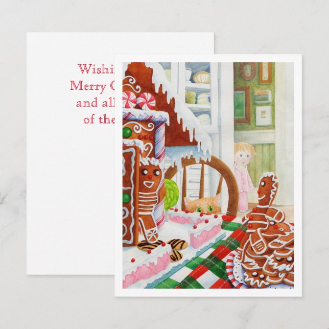 TARJETA DE NAVIDAD PLANA DE JENGIBRE SORPRESA 4.25 (Anverso / Reverso)
