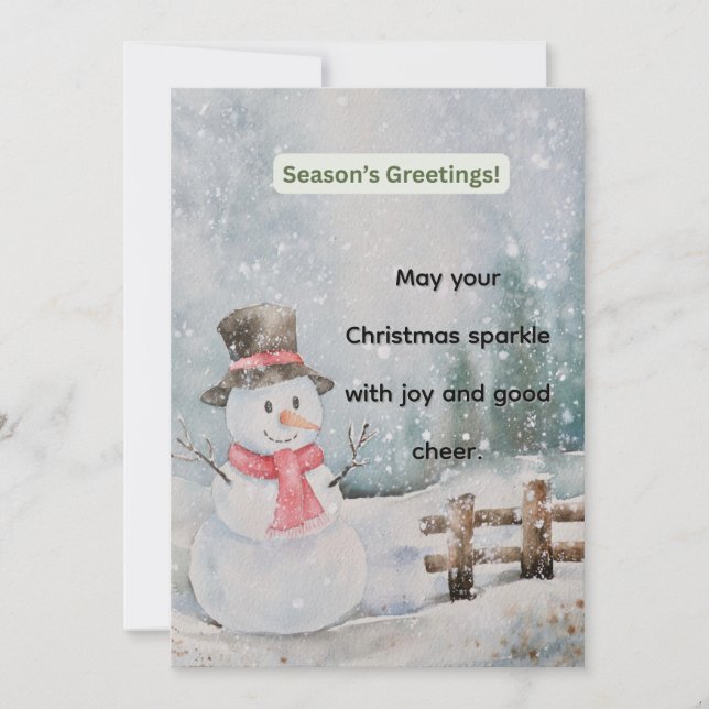 Tarjeta de Navidad plana personalizada (Anverso)