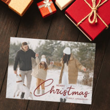 Tarjeta de Navidad plana personalizada
