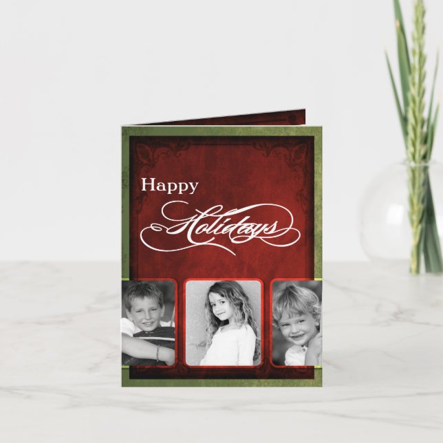 tarjeta de Navidad PLEGABLE personalizada 5x7 de (Anverso)