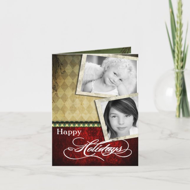 tarjeta de Navidad PLEGABLE personalizada 5x7 de (Anverso)