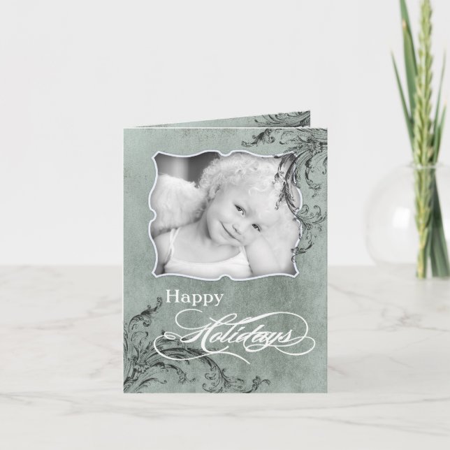 tarjeta de Navidad PLEGABLE personalizada 5x7 de (Anverso)