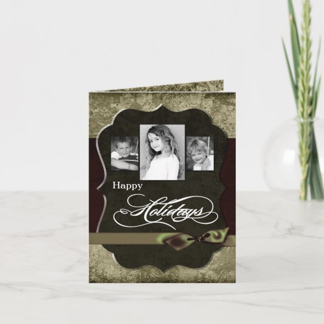 tarjeta de Navidad PLEGABLE personalizada 5x7 de (Anverso)