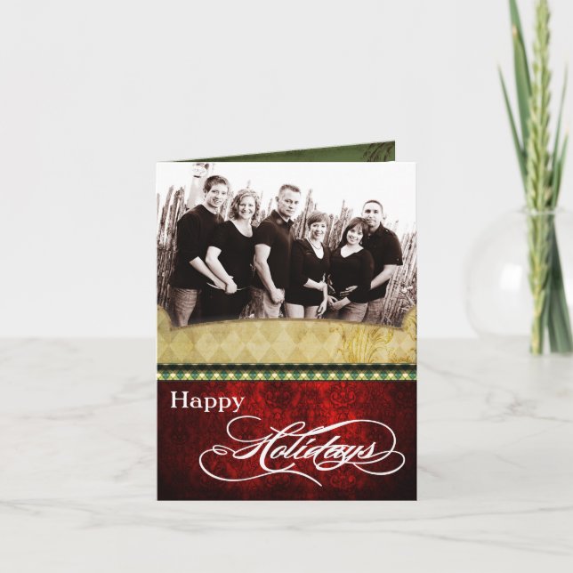 tarjeta de Navidad PLEGABLE personalizada 5x7 de (Anverso)