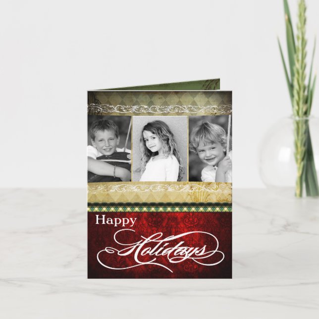tarjeta de Navidad PLEGABLE personalizada 5x7 de (Anverso)