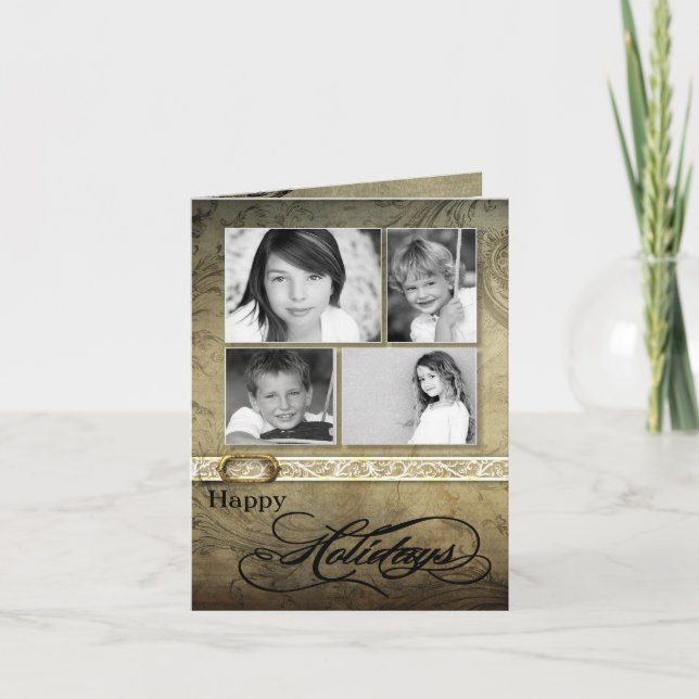 tarjeta de Navidad PLEGABLE personalizada 5x7 de (Anverso)
