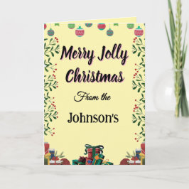 Tarjeta de Navidad plegada alegre y festiva