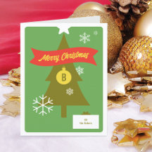 Tarjeta de Navidad plegada con iconos de Navidad m