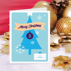 Tarjeta de Navidad plegada con iconos de Navidad m