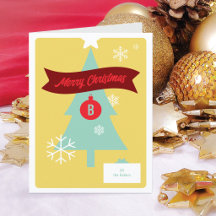 Tarjeta de Navidad plegada con iconos de Navidad m