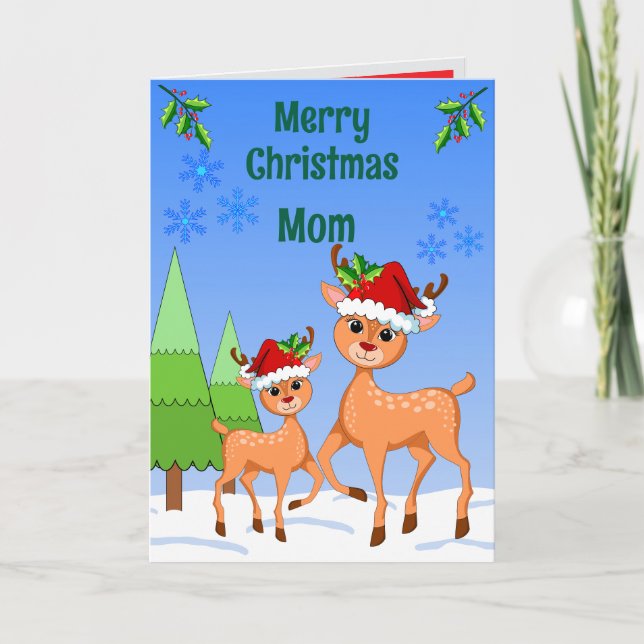 Tarjeta de Navidad plegada de BambiDeer (Anverso)