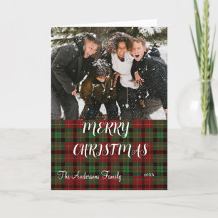 Tarjeta de Navidad plegada de cuadros de Búfalo