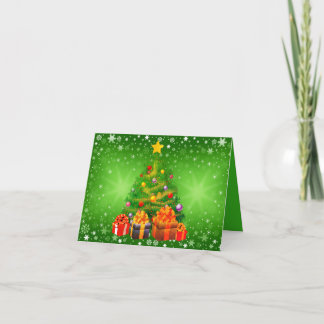 Tarjeta de Navidad plegada de Santa Claus de alegr