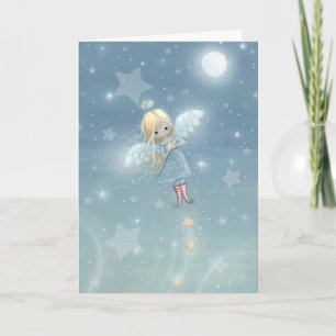 Tarjeta de Navidad poco ángel de la estrella