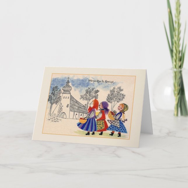 Tarjeta de Navidad polaca de Wesołych Świąt del (Anverso)