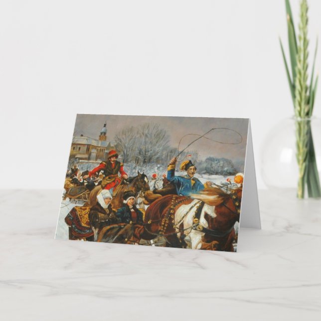 Tarjeta de navidad polaca vintage (Anverso)