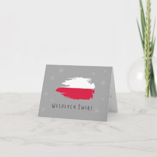 Tarjeta de Navidad polaca Wesołych Świąt Navidad p