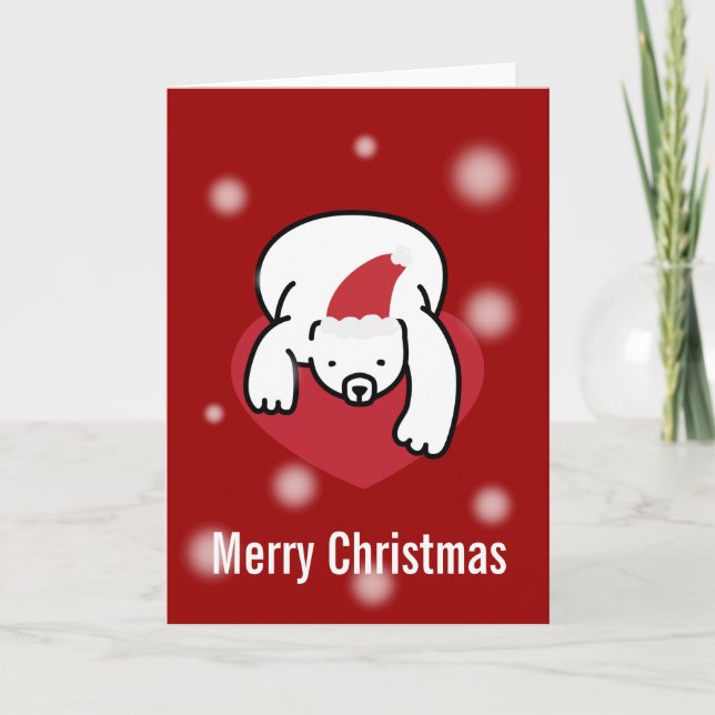 Tarjeta de Navidad Polar Bear Merry (Anverso)