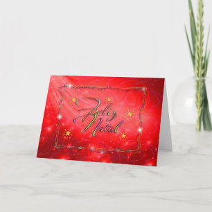 tarjeta de Navidad portuguesa roja
