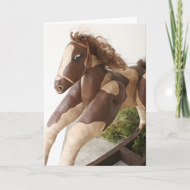 Tarjeta de Navidad primitiva del arte popular - (Anverso)