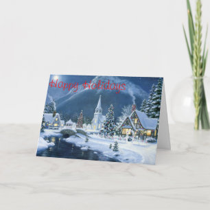 Tarjeta de Navidad (pueblo del invierno)