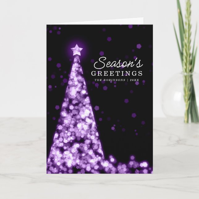 Tarjeta de navidad | Púrpura de árbol de navidad m (Anverso)