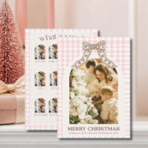 Tarjeta de Navidad 'Qué Año | Cuadros Rosas 12