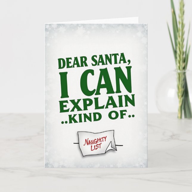 Tarjeta de Navidad Querido Santa Puedo Explicar Má (Anverso)