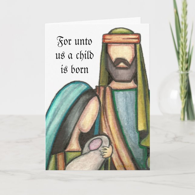 Tarjeta de Navidad religiosa (Anverso)