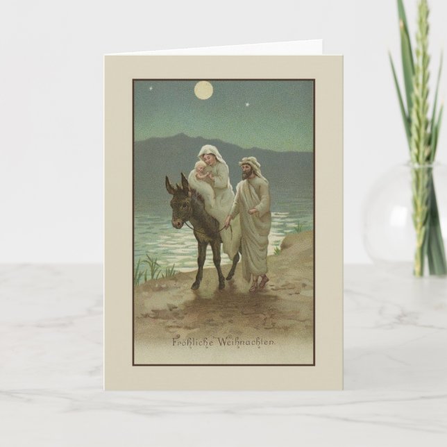 Tarjeta de Navidad religiosa alemana del vintage (Anverso)