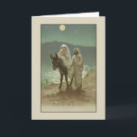 Tarjeta de Navidad religiosa alemana del vintage<br><div class="desc">Tarjeta alemana retra/del vintage del navidad de felicitación.  ¡Escena preciosa de Maria y del bebé Jesús en un burro con José en su lado!  ¡Fröhliche Weihnachten!  ¡Felices Navidad!</div>