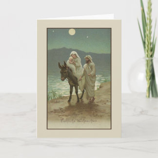 Tarjeta de Navidad religiosa alemana del vintage