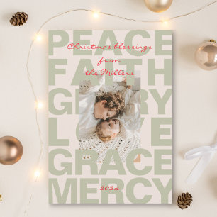 Tarjeta de Navidad religiosa con bendiciones de Na